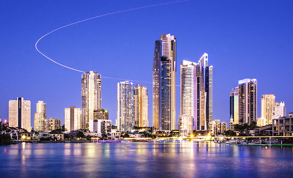 Surfer’s Paradise at dusk