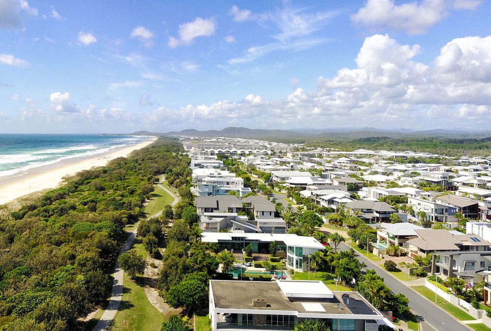 Kingscliff NSW beachfront homes aerial photography