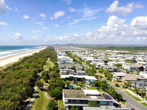 Kingscliff NSW beachfront homes aerial photography