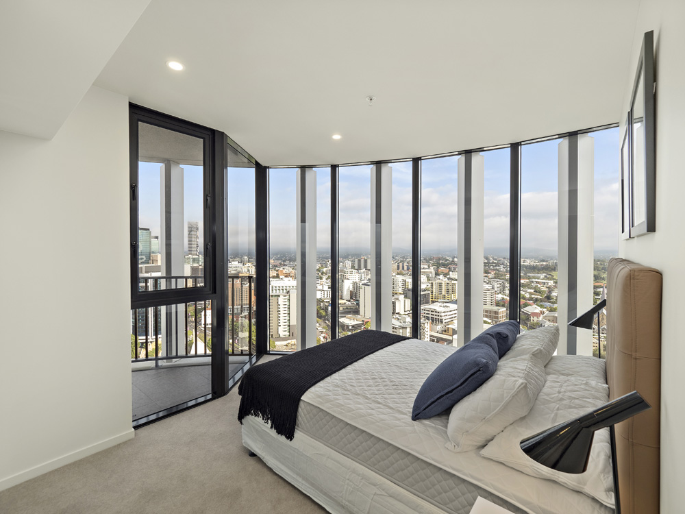 Real estate apartment photography Spire Residences, Apartment 1904 bedroom , September 2018
