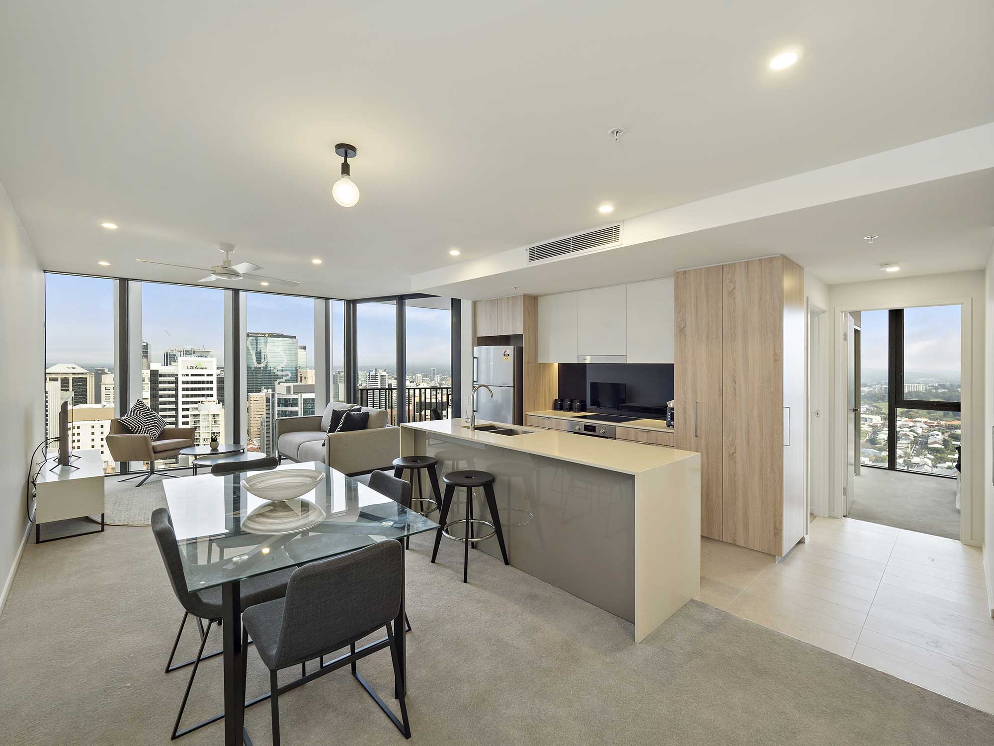 Real estate apartment photography Spire Residences, Apartment 3409 Lounge, September 2018