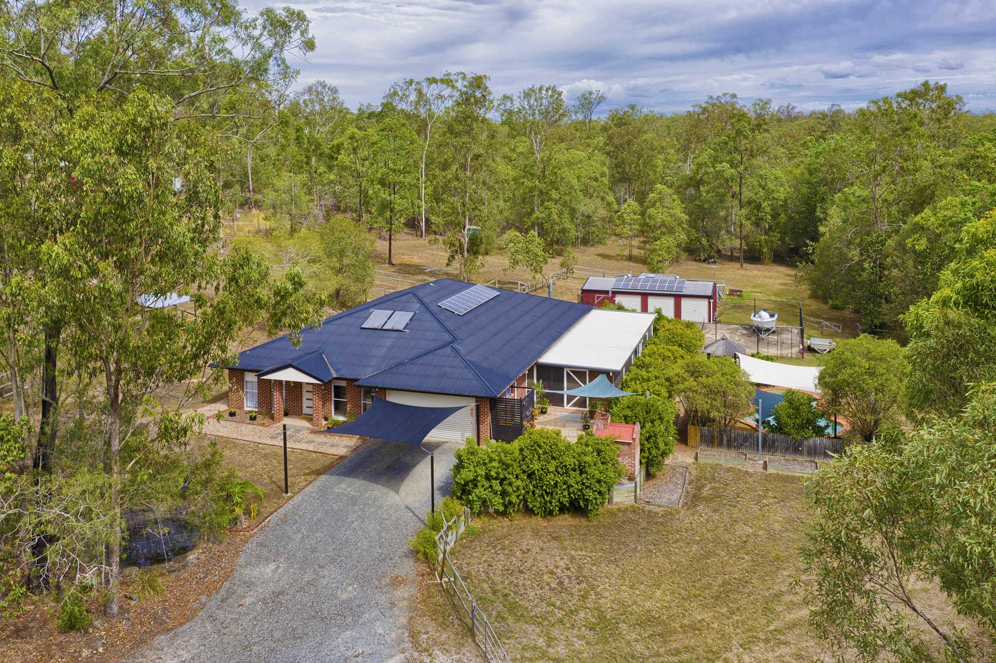 Acreage ground and drone photography at 78 Sandpiper Drive Jimboomba