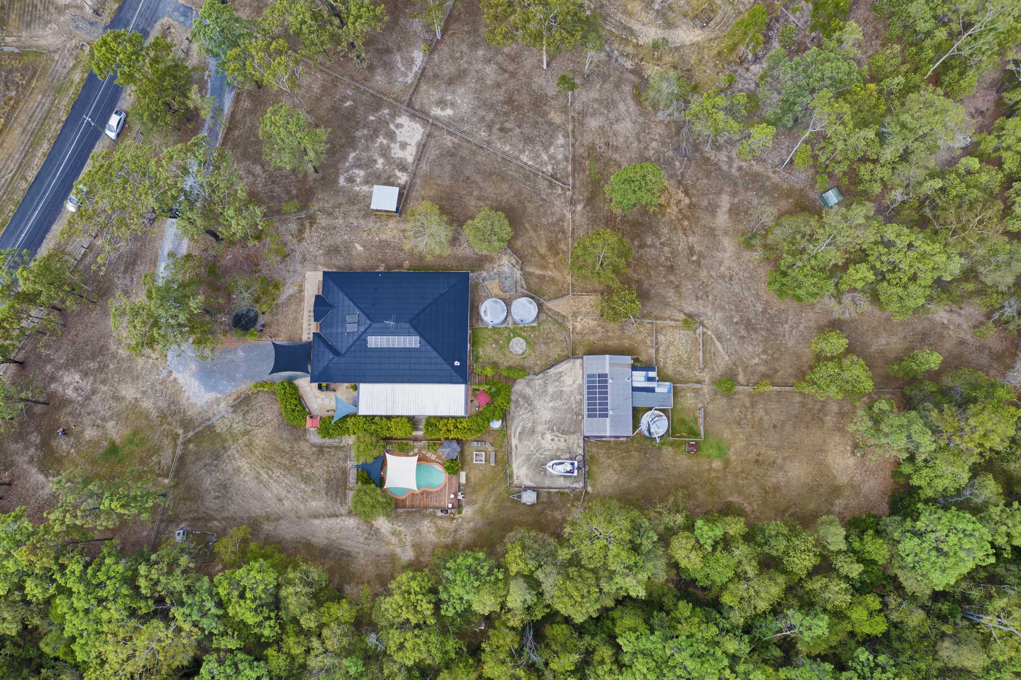 Acreage ground and drone photography at 78 Sandpiper Drive Jimboomba