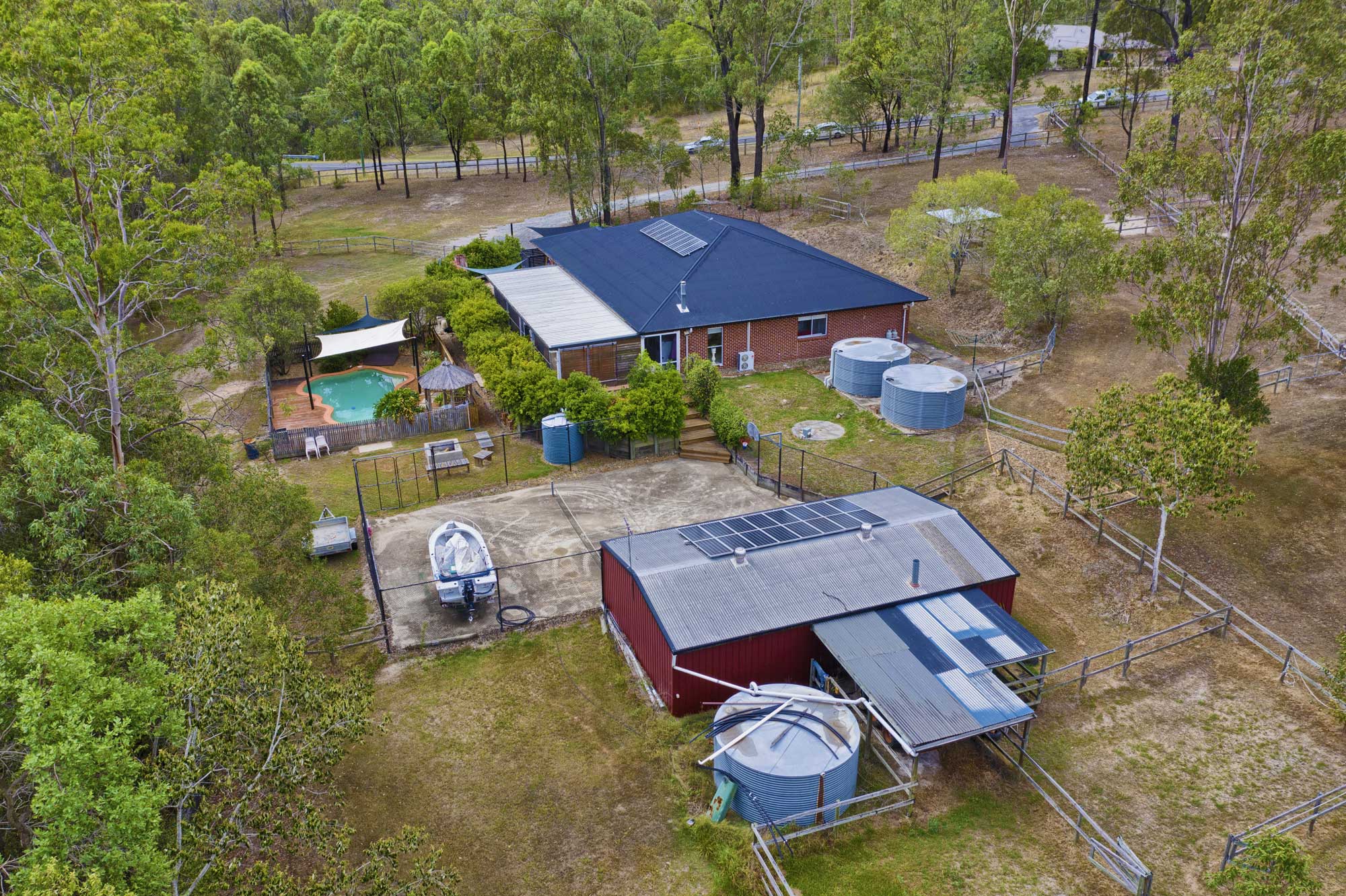 Acreage ground and drone photography at 78 Sandpiper Drive Jimboomba