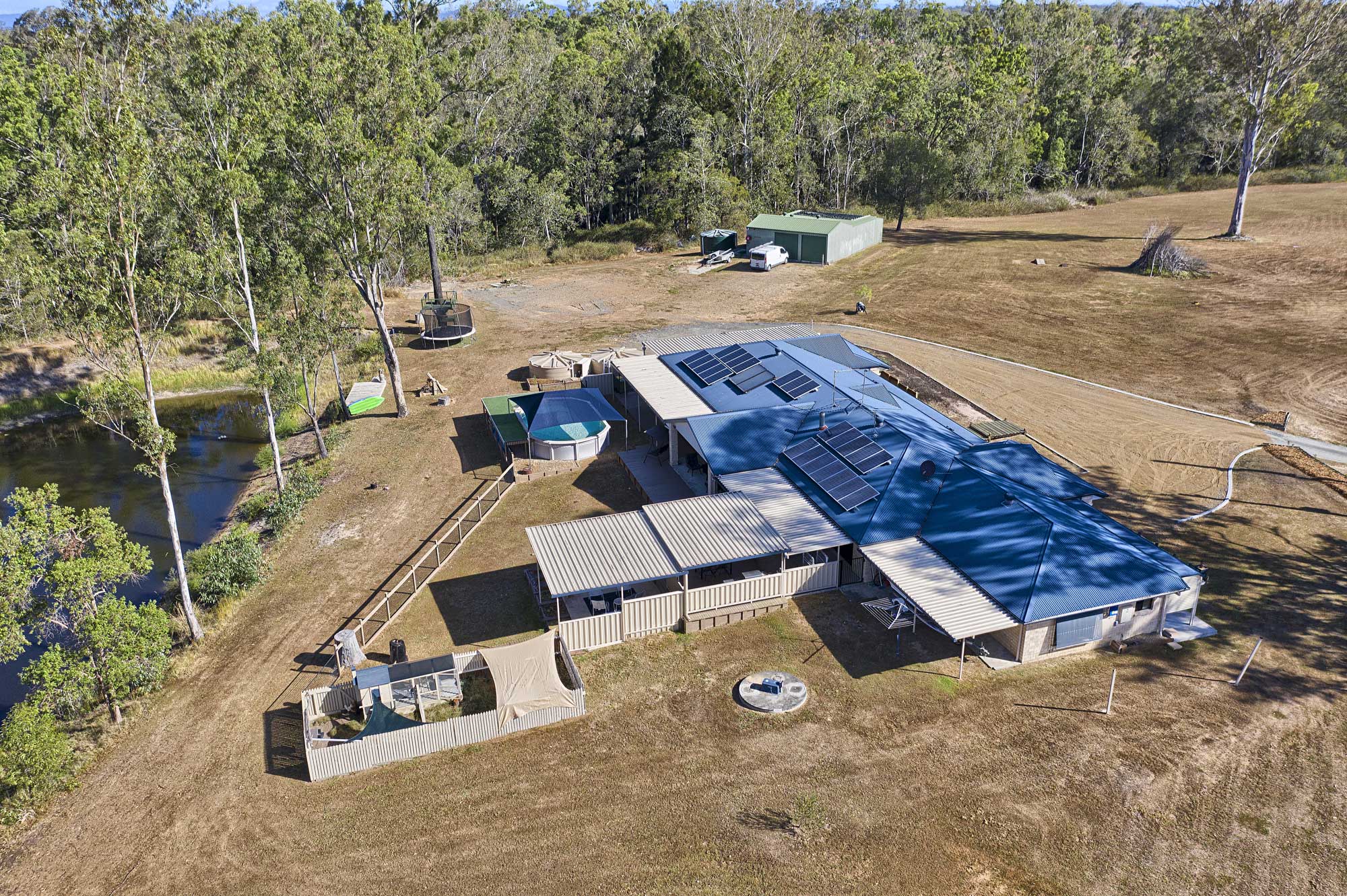 Acreage ground and drone photography at 79 Paula Rd South Maclean