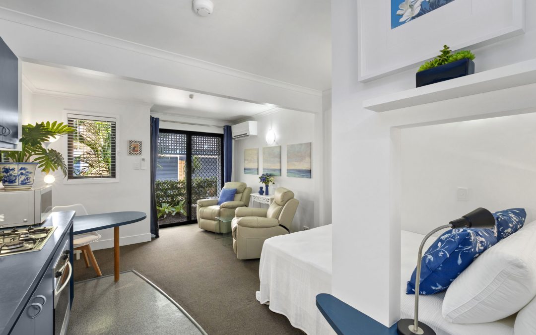 Studio apartment photography at Newfarm