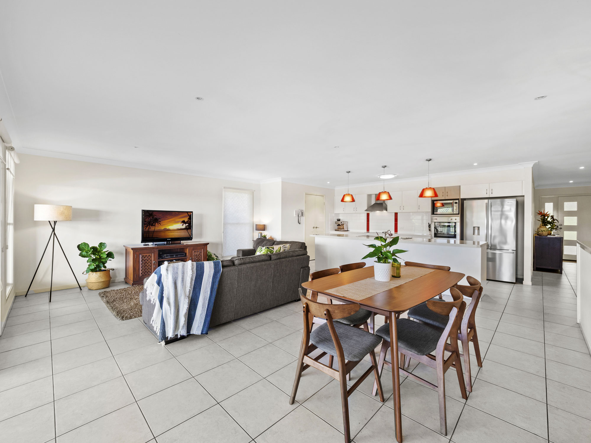 Capturing the open plan living of the home for sale at Mitchelton