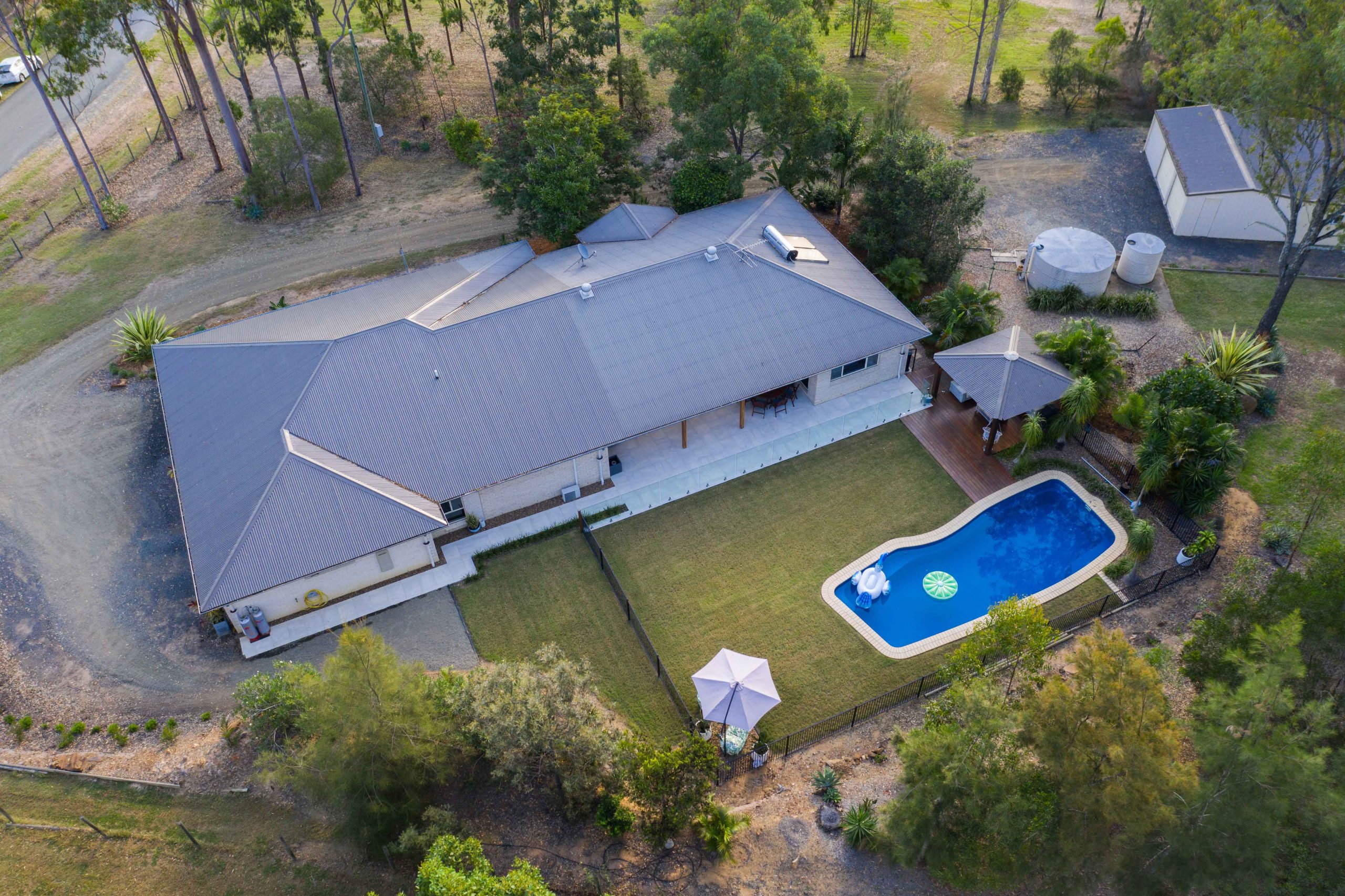 Drone photography of an acreage property for sale at Jimboomba Drone photography of an acreage property for sale at Jimboomba